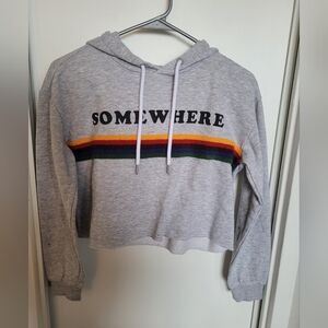 Garage Grey Cropped Hoodie